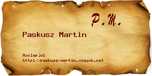 Paskusz Martin névjegykártya